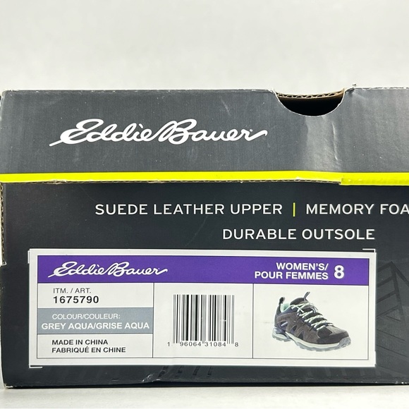 New Eddie Bauer Trail Hiking Outdoor Memory Foam Shoes Aqua/ Grey; Women’s Sz 8 - Picture 2 of 16